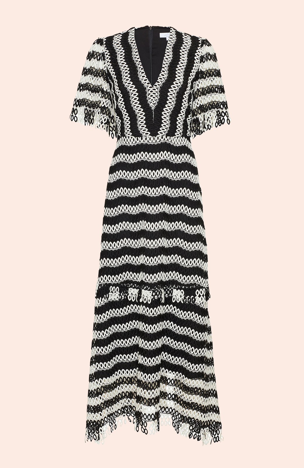 Wave Lace V-Neck Dress