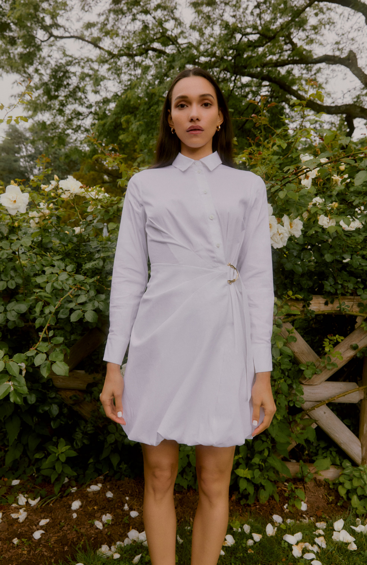 Cotton Poplin Bubble Hem Dress