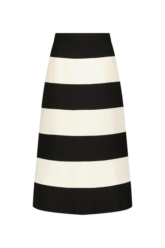 Stretch Crepe Color Block Skirt