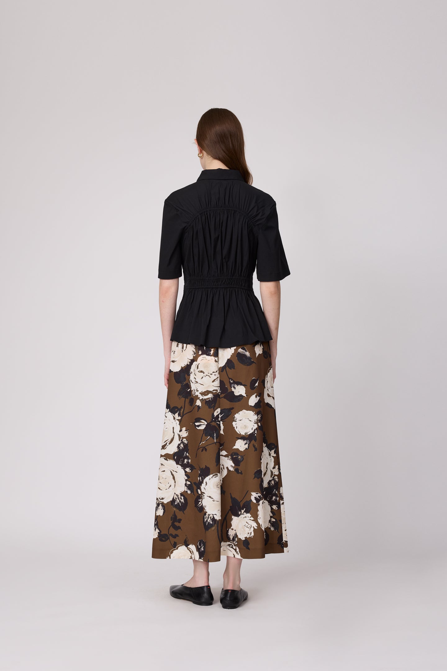 Cotton Poplin Ruched Top