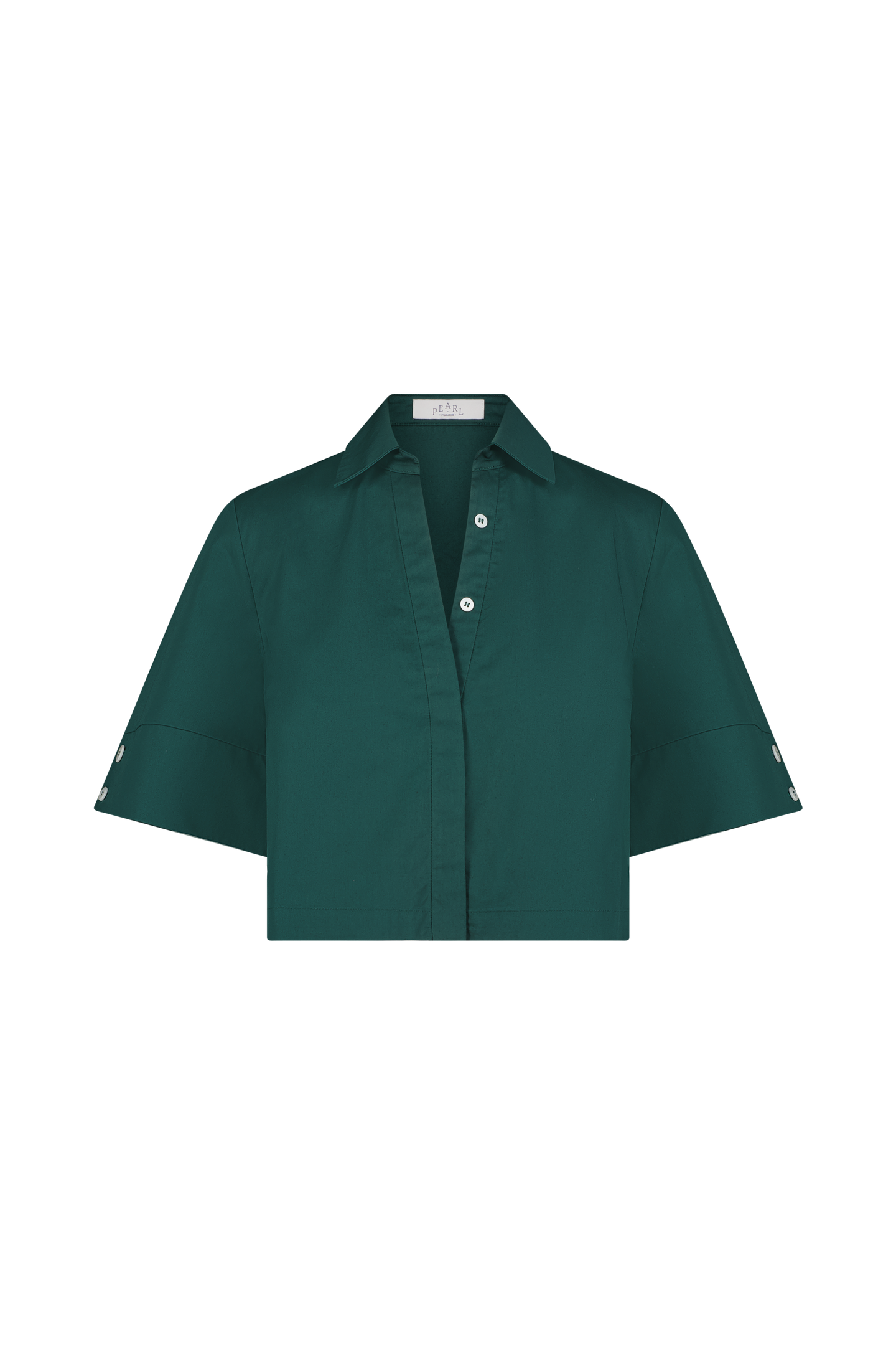 Coated Poplin Cropped Shirt