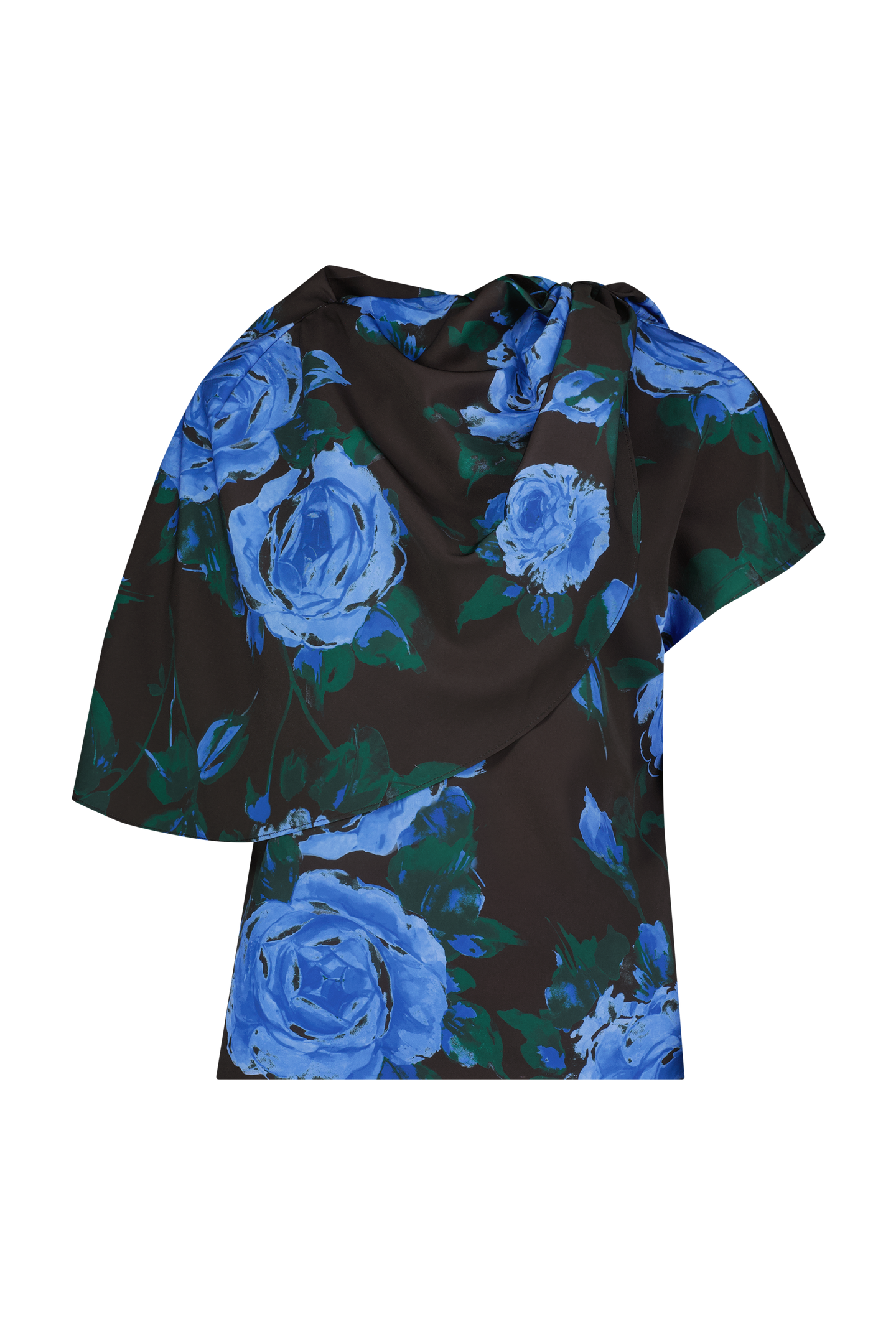 Rose Crepe Draped Blouse