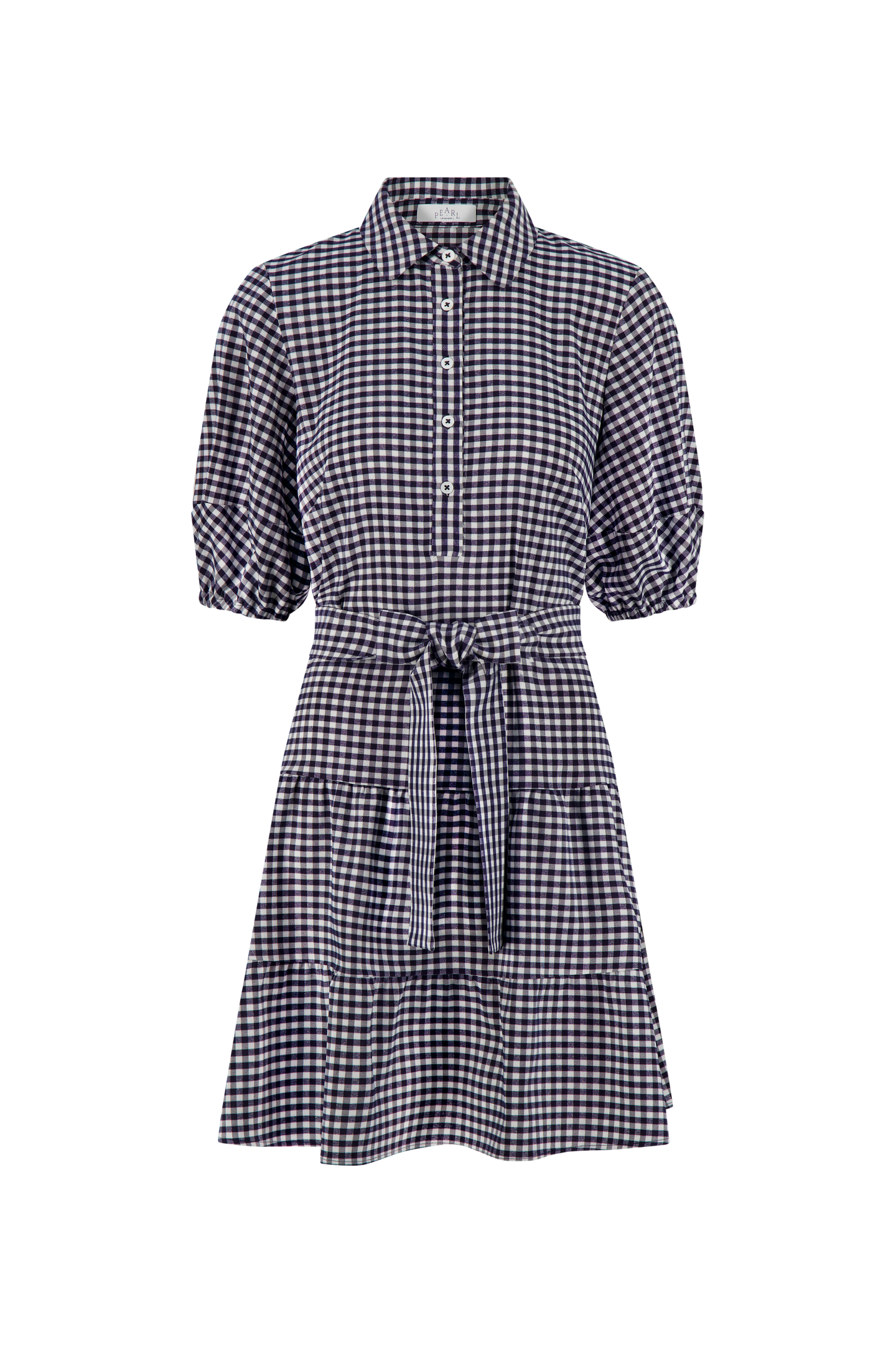 Stretch Plaid Flounce Dress