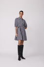 Stretch Plaid Flounce Dress