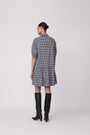 Stretch Plaid Flounce Dress