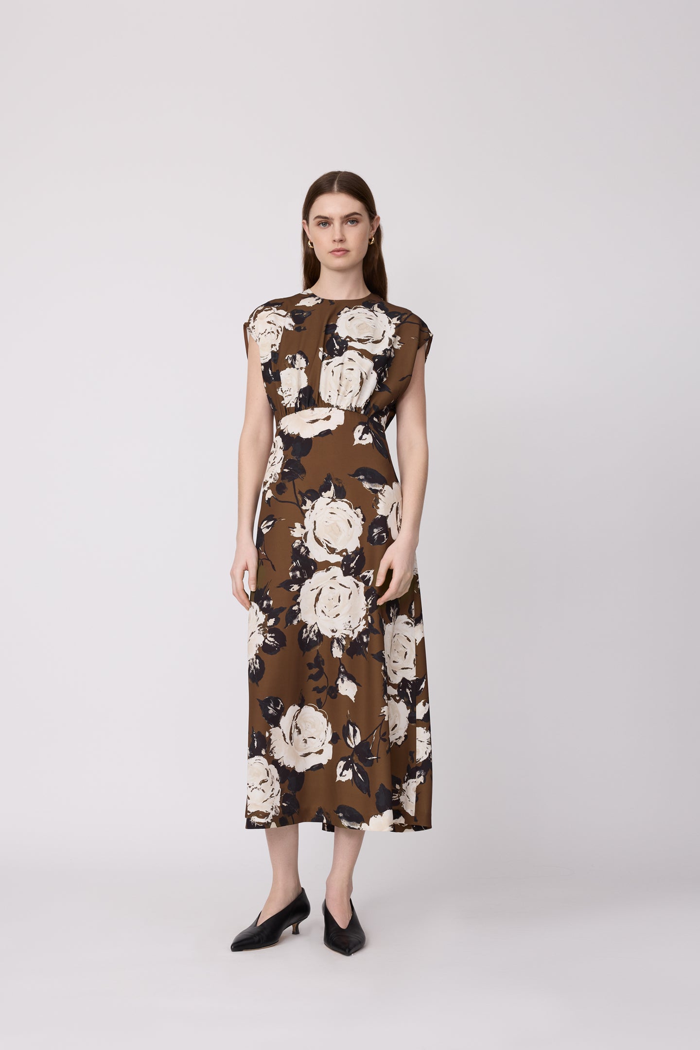 Rose Crepe Midi Dress