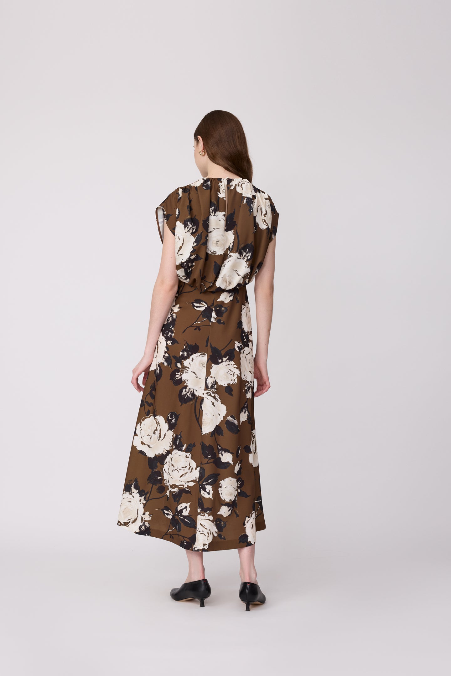 Rose Crepe Midi Dress