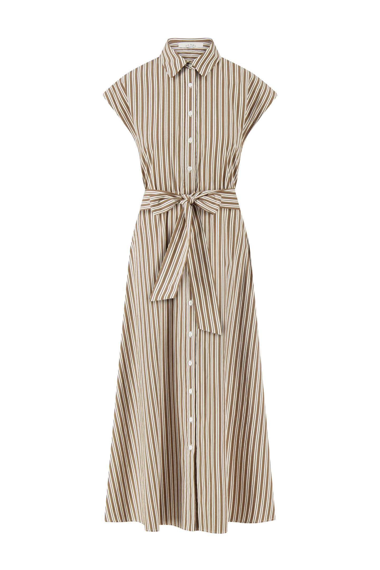 Striped Cotton Poplin Capelet Dress