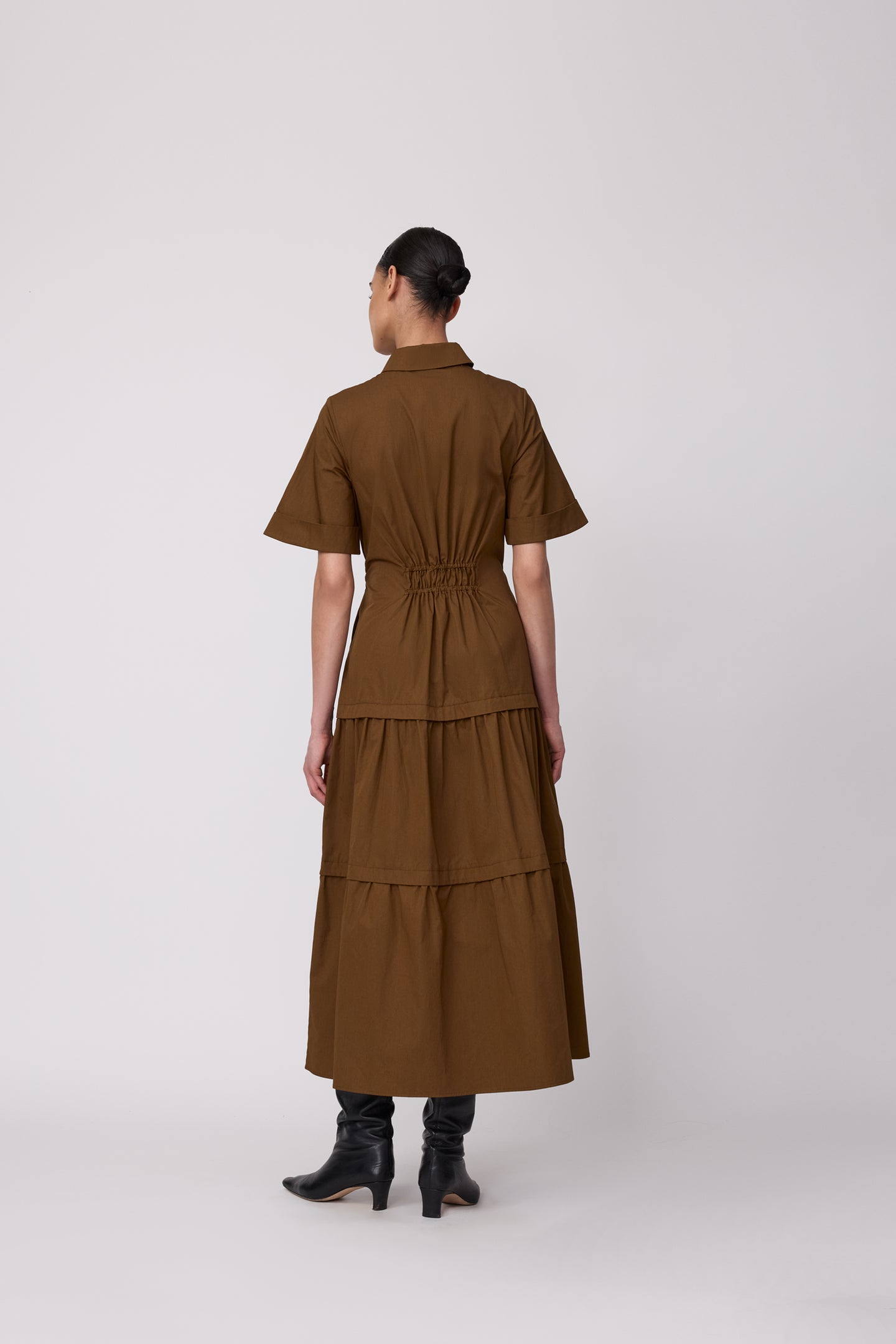 Coated Poplin Shirt Dress