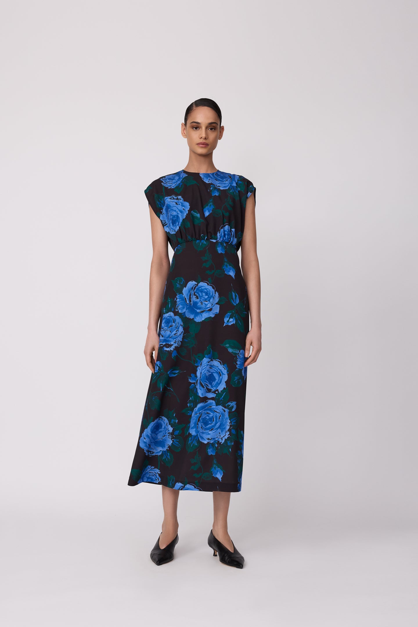 Rose Crepe Midi Dress