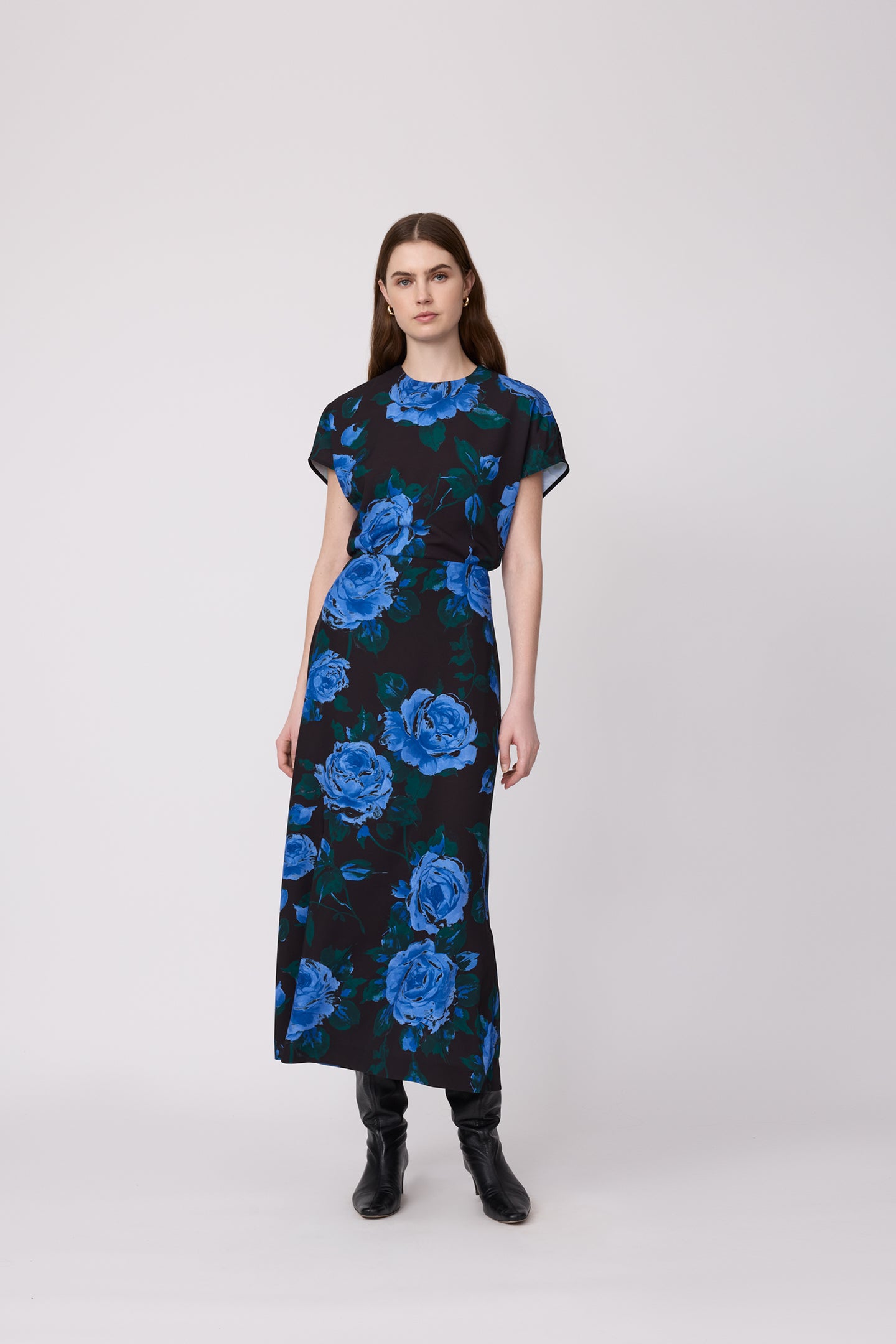 Rose Crepe Draped Blouse