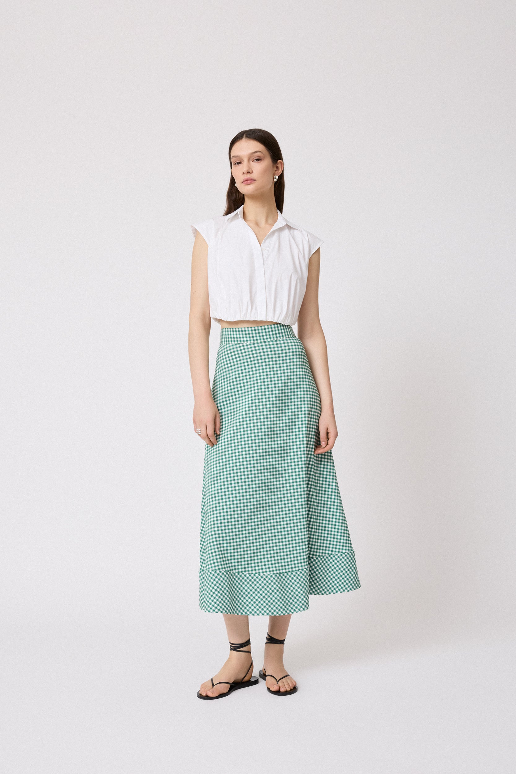 Stretch Plaid Skirt – Pearl by Lela Rose