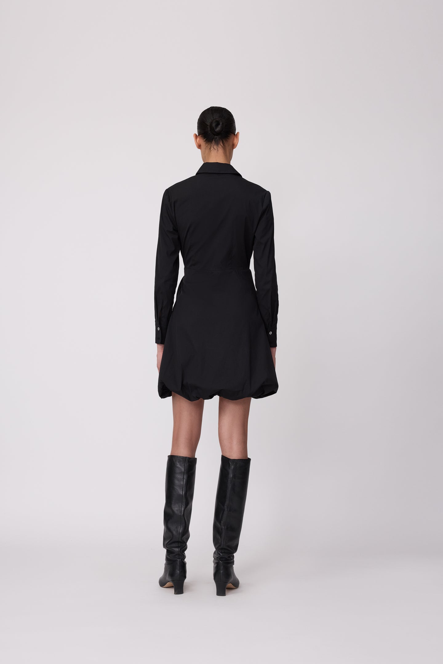 Cotton Poplin Bubble Hem Dress