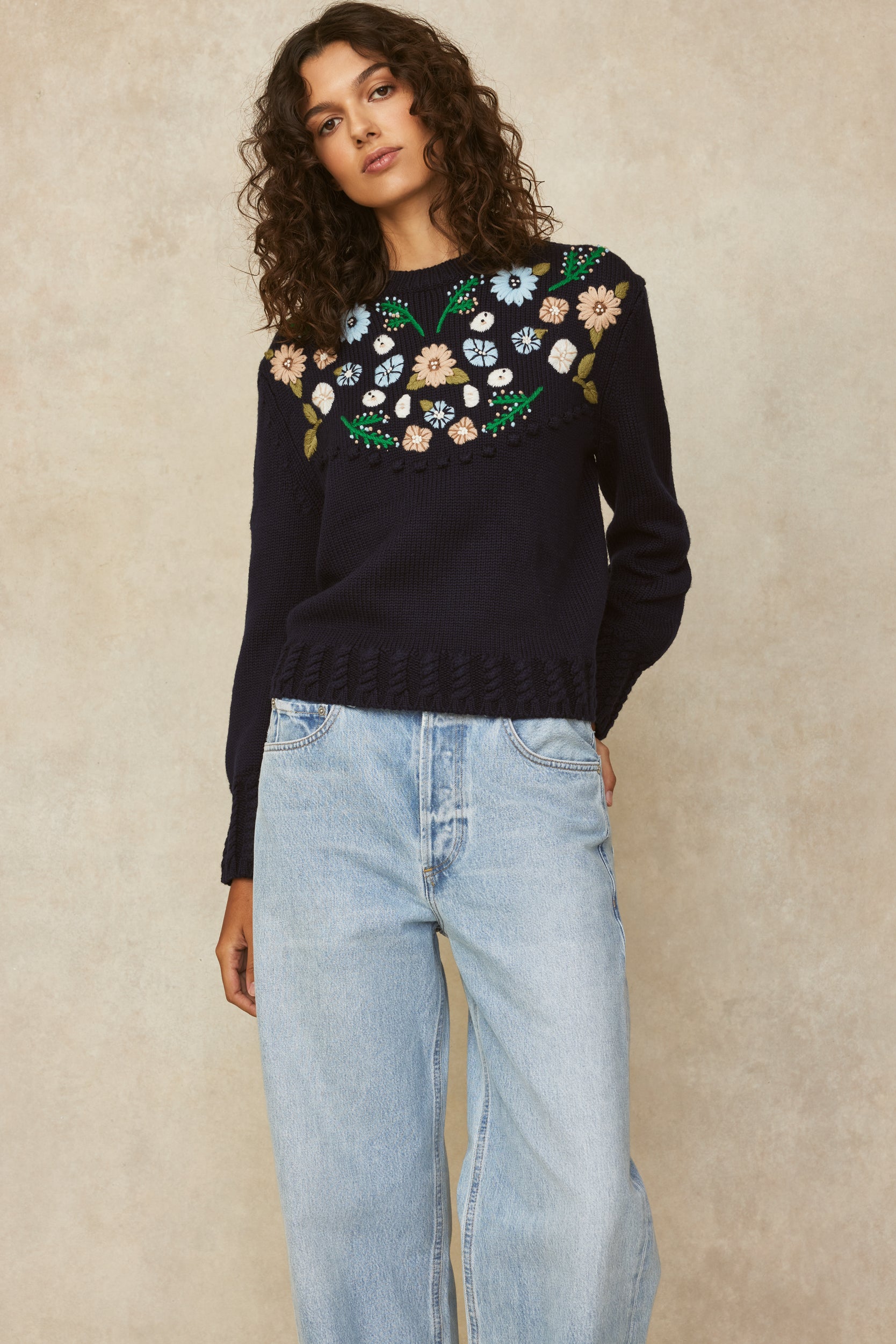 *RARE* Brand New Madewell Botanical Flower Plant deals Embroidered Sweater