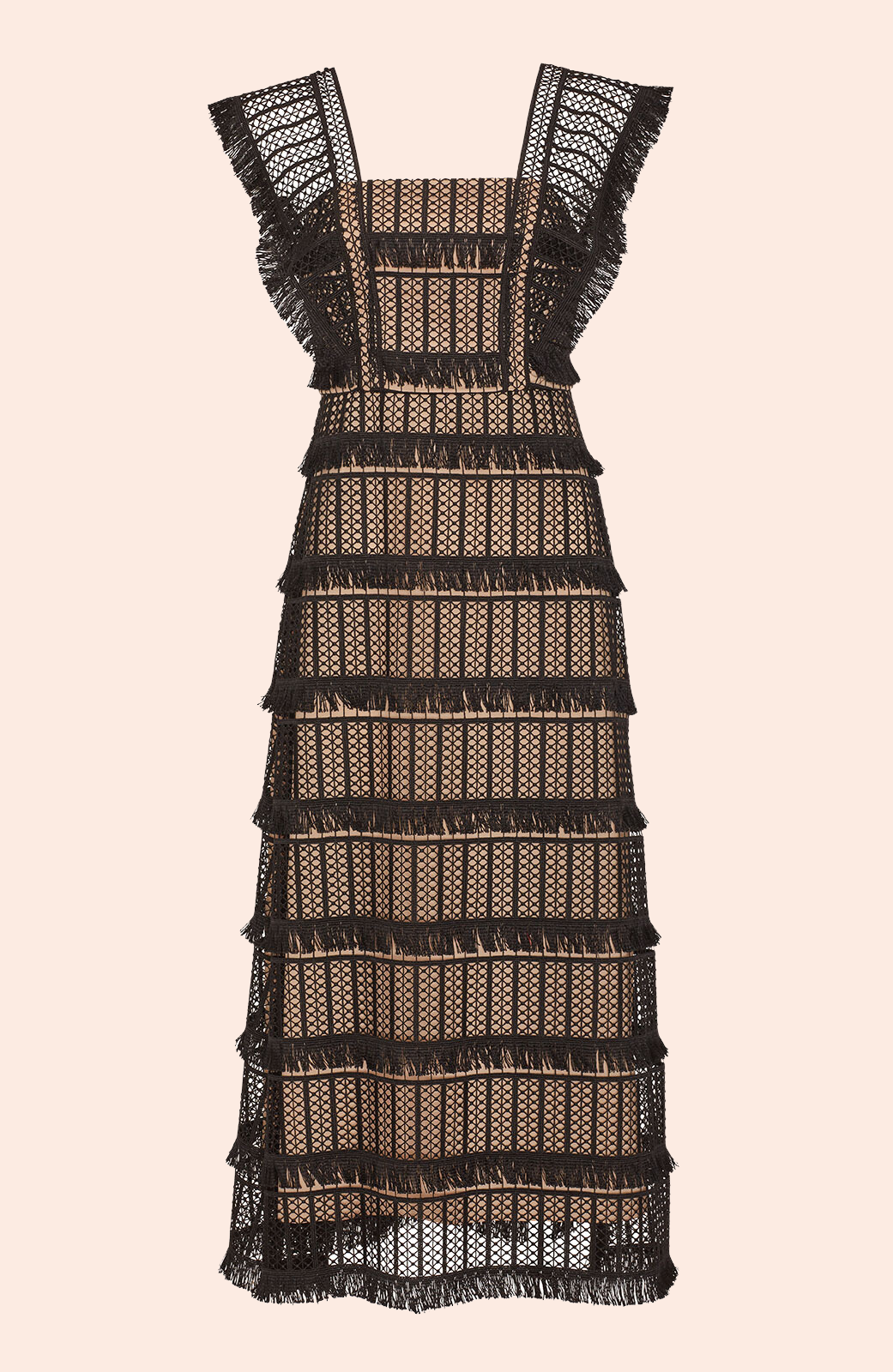 Fringe Lace Midi Dress