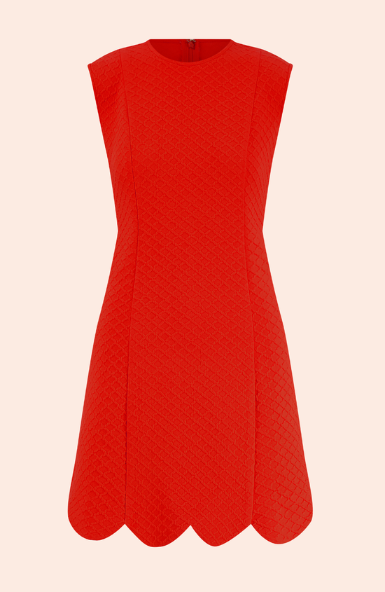Textured Jersey Scallop Dress