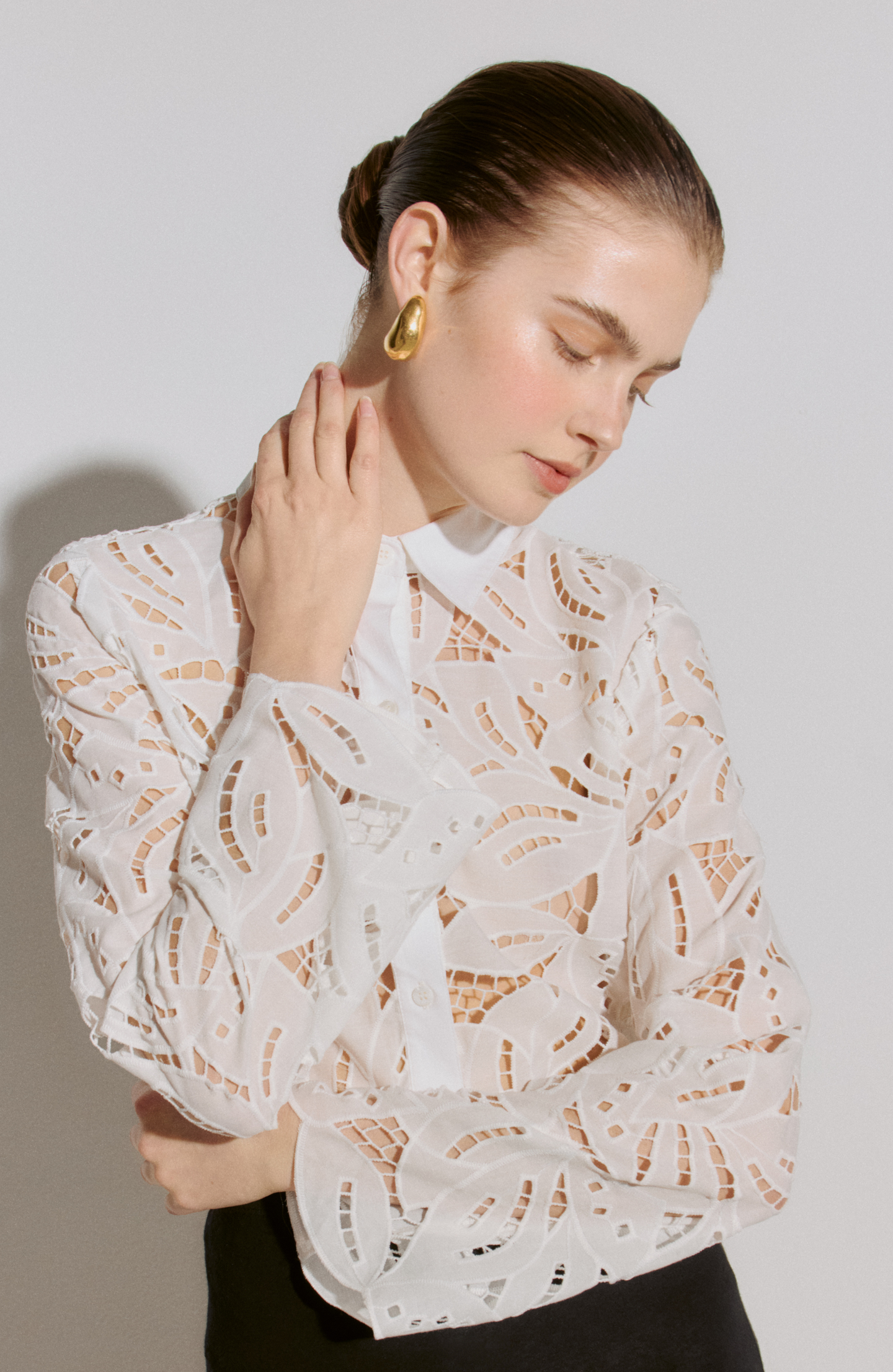 Embroidered Eyelet Shirt