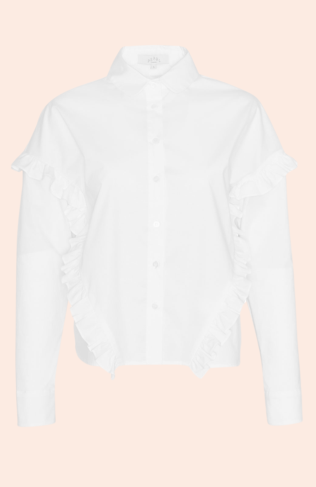 Cotton Poplin Ruffle Detail Top