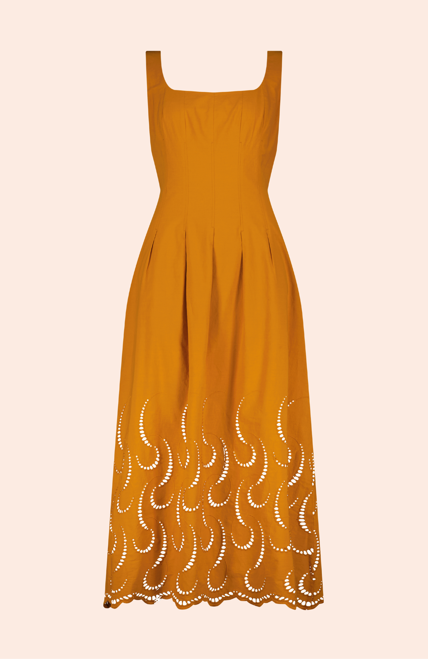 Wave Eyelet Midi Dress