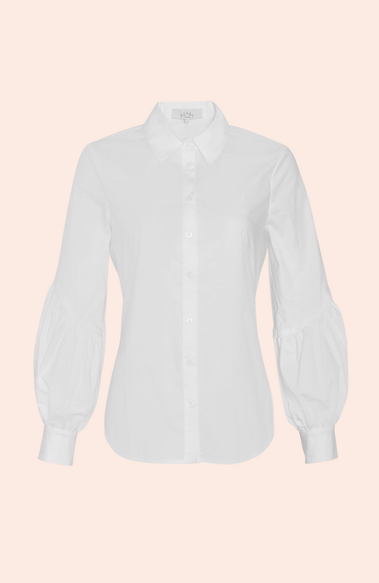 Cotton Poplin Shirred Detail Top