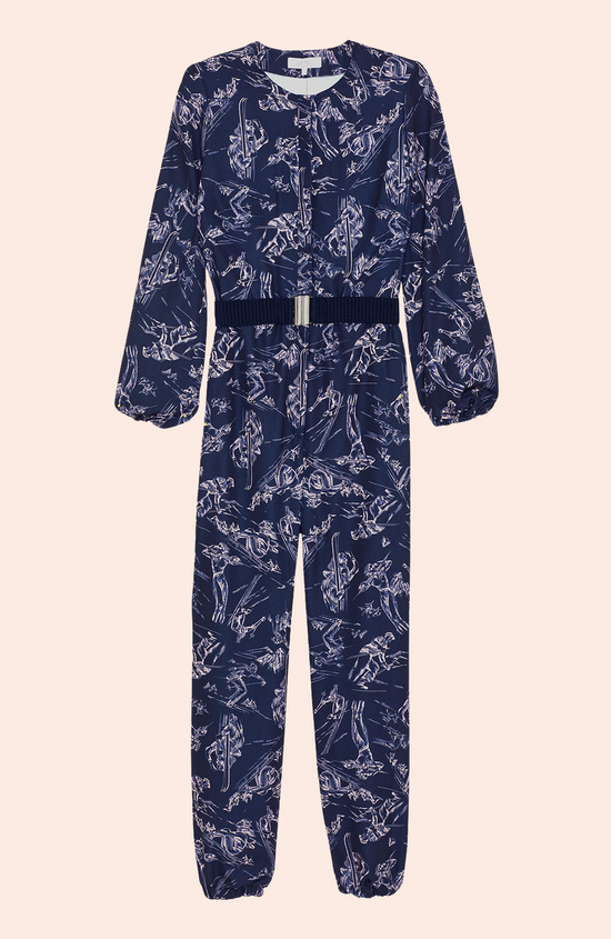 Ski Printed Crepe Jumpsuit