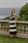 Stretch Crepe Color Block Skirt