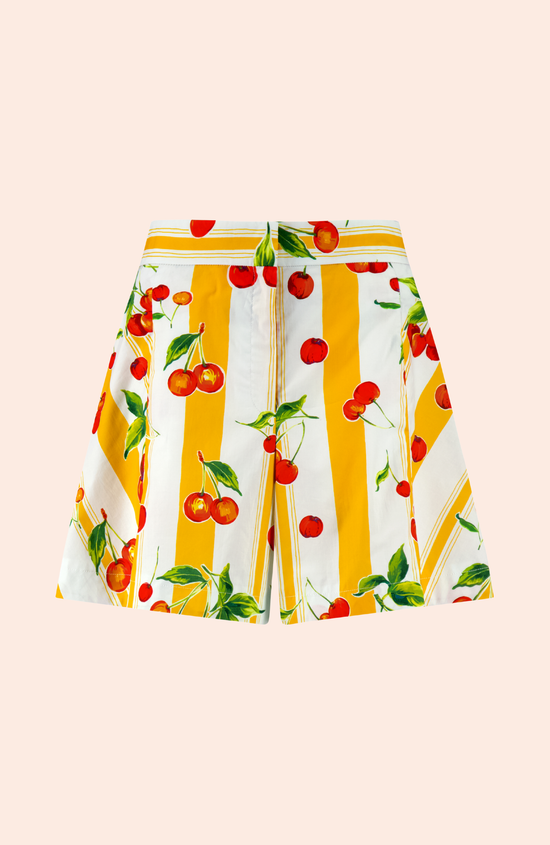 Cherry Printed Cotton Short