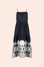 Embroidered Fluid Crepe Midi Dress