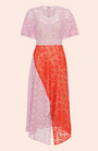 Geometric Lace Asymmetrical Midi Dress