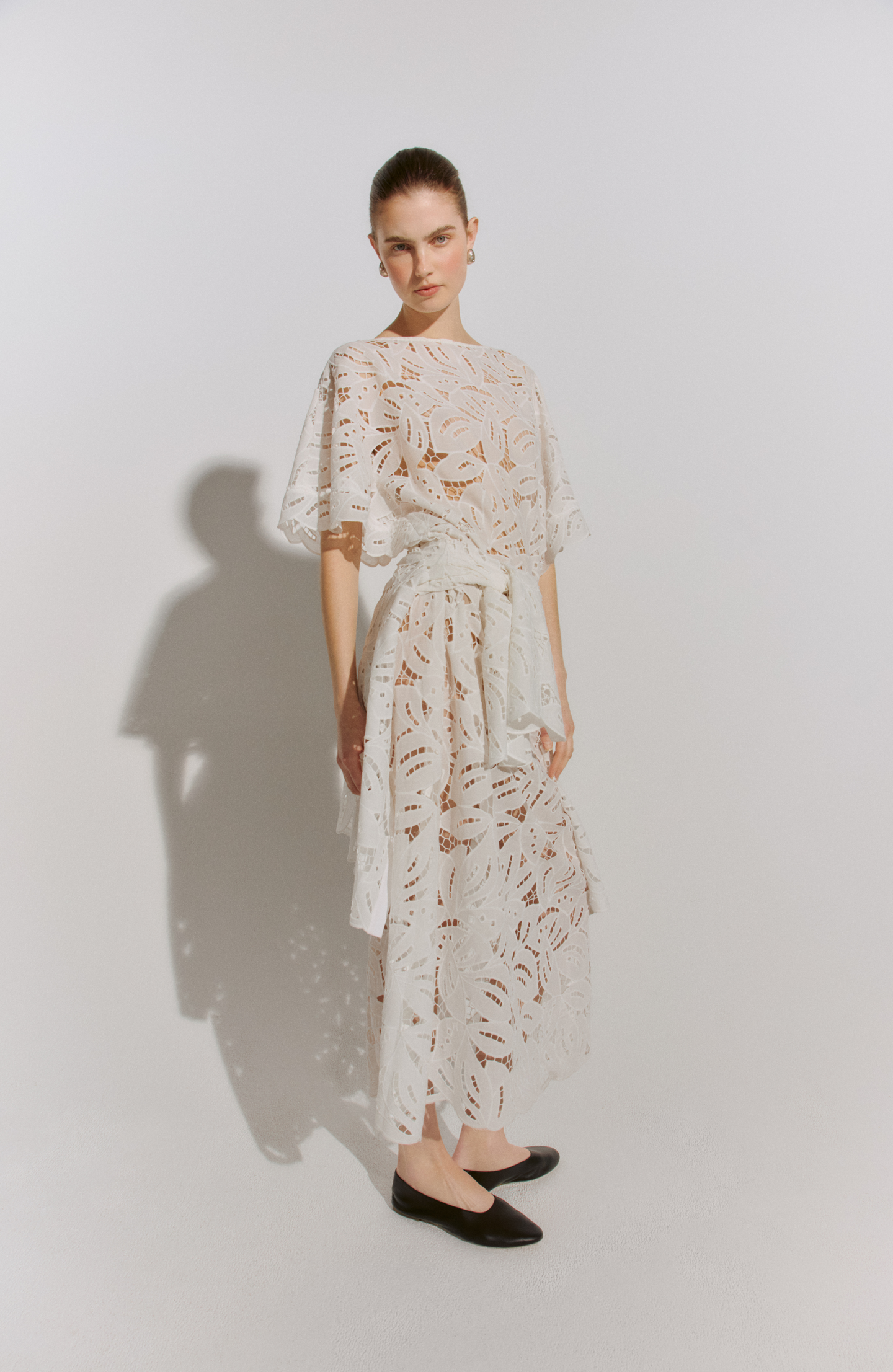 Embroidered Eyelet Caftan