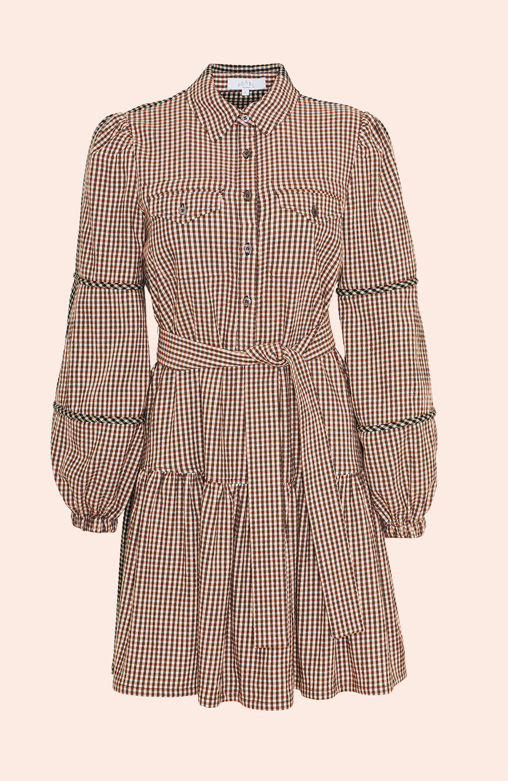 Checked Seersucker Shirt Dress