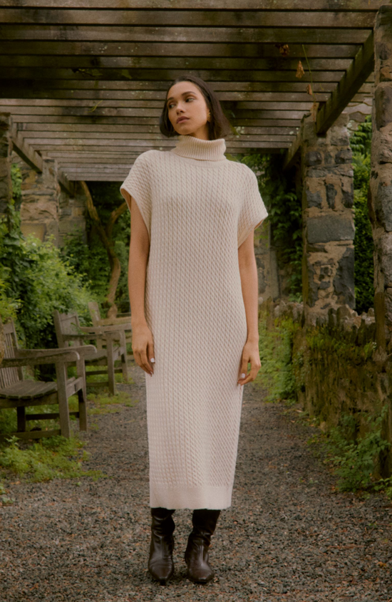 Sleeveless Cable Knit Dress