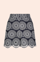 Medallion Eyelet Scalloped Short