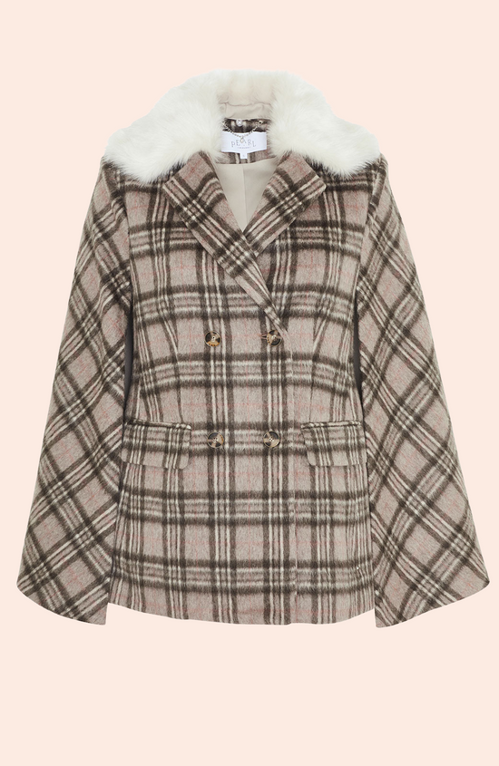 Plaid Mohair Cape