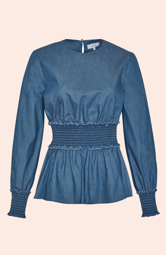 Chambray Smocked Top