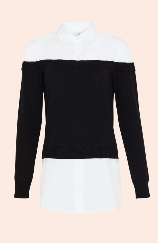 Poplin Combo Sweater