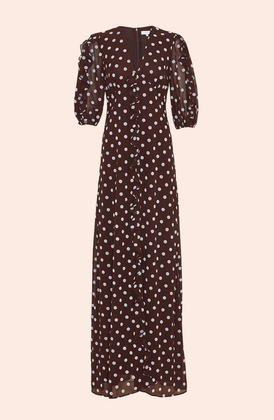 Dotted Velvet Maxi Dress