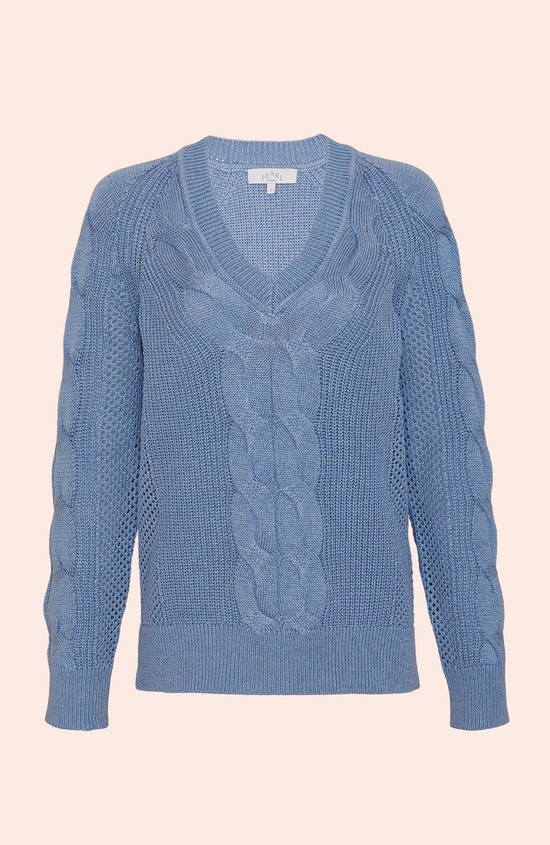 Cable V-Neck Sweater