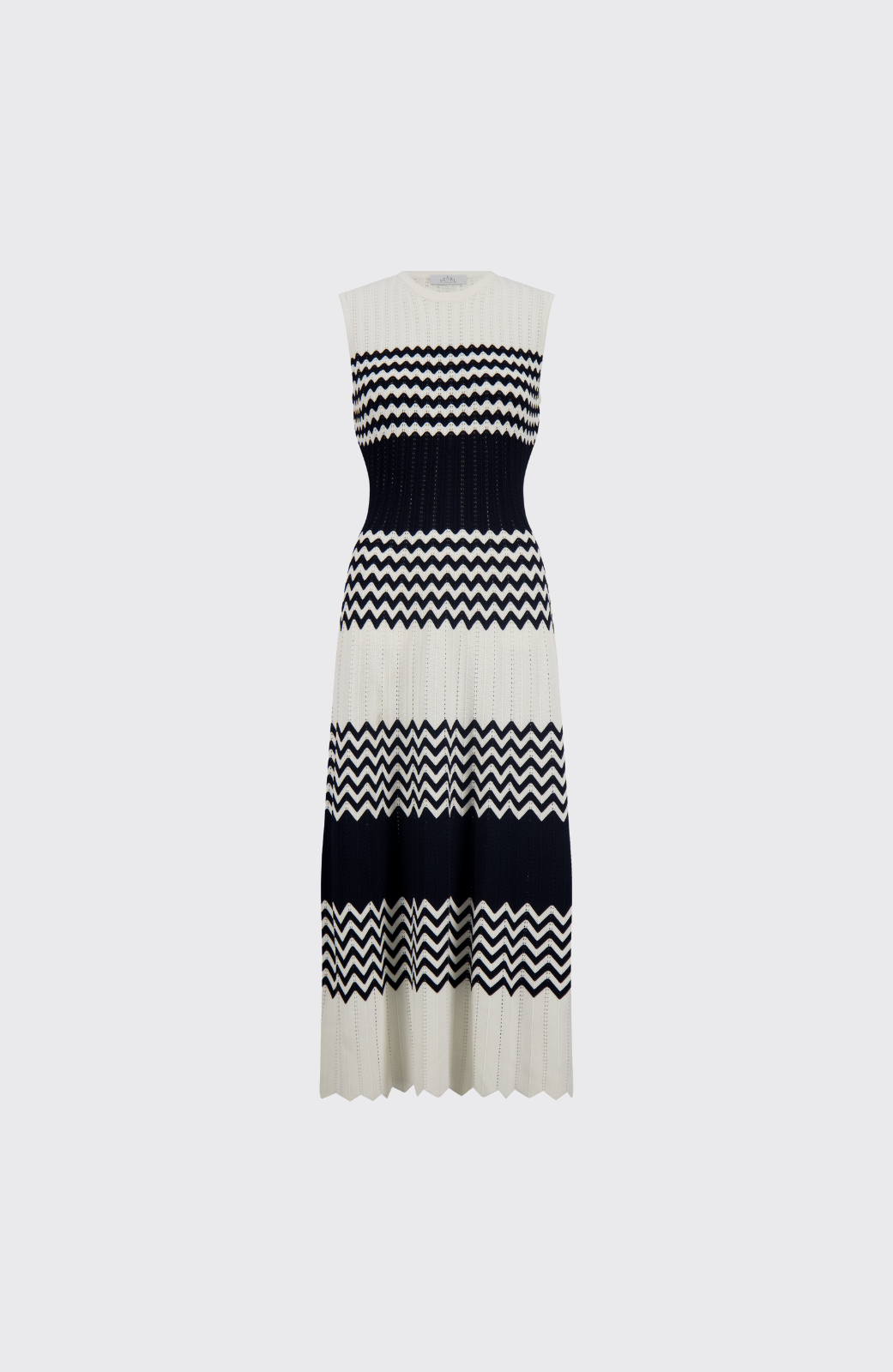 Chevron Pointelle Knit Dress