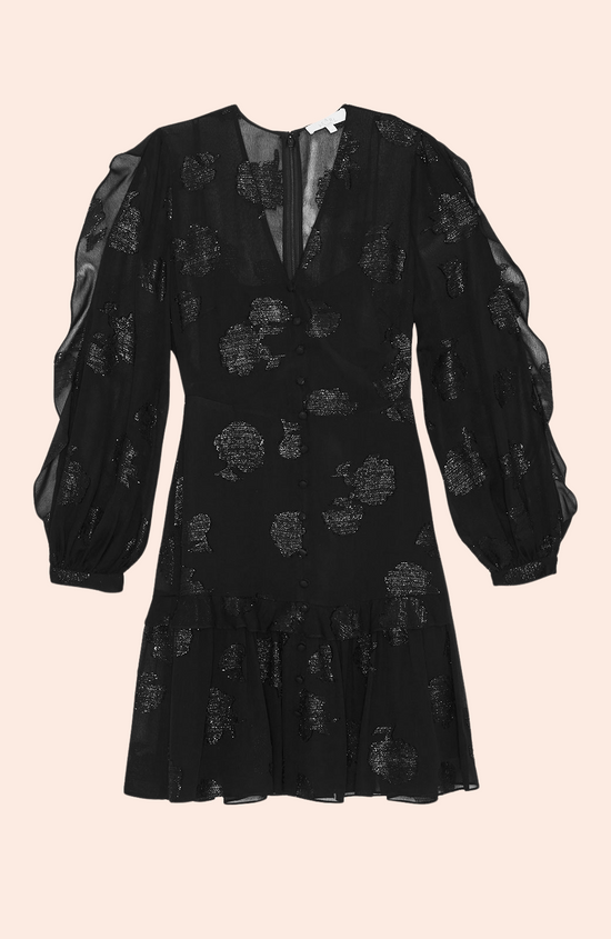 Floral Tinsel Full Sleeve Dress