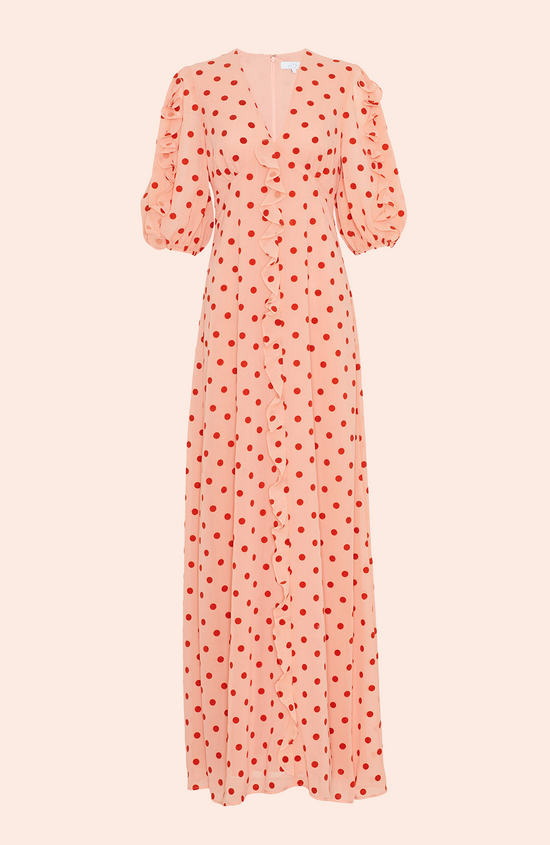 Dotted Velvet Maxi Dress