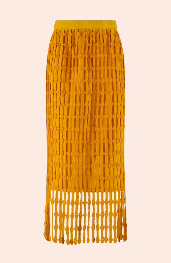 Fringe Lace Pencil Skirt