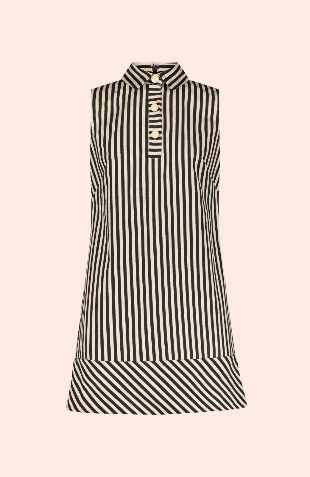 Striped Canvas Sleeveless Dress