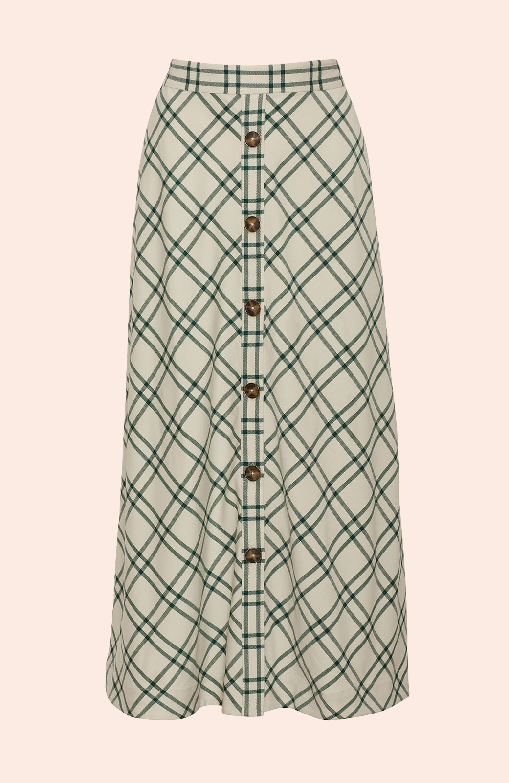 Oversized Plaid Midi Skirt