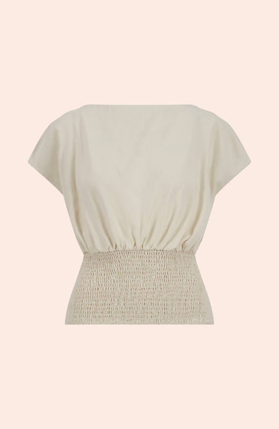 Linen Smocked Top