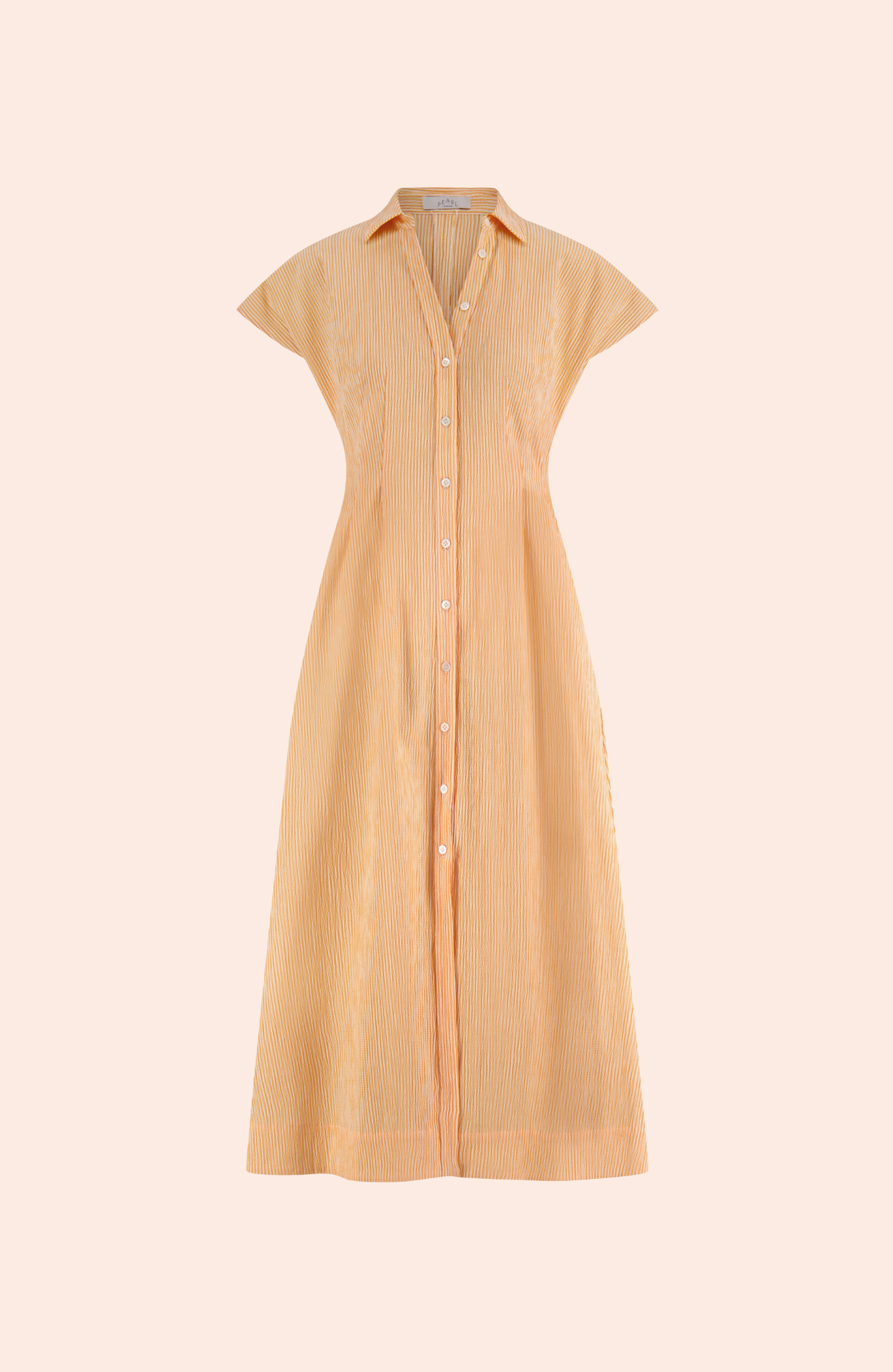 Striped Seersucker Shirt Dress