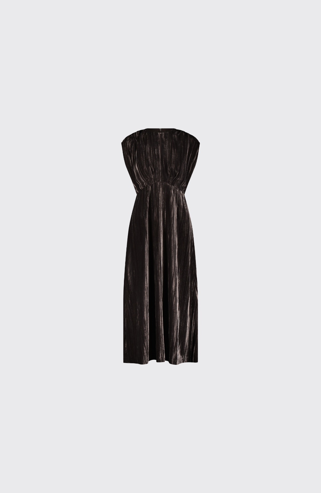 Crinkled Velvet Ruched Dress