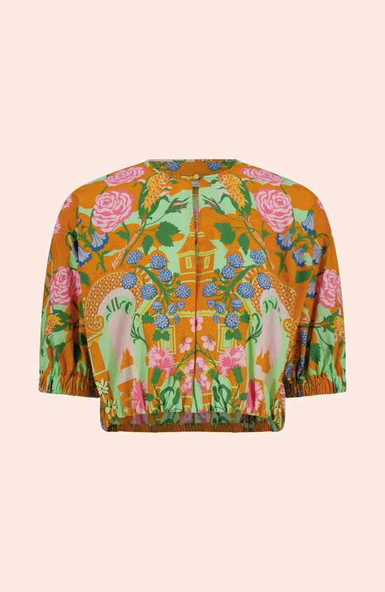 Rose Garden Cotton Cropped Top