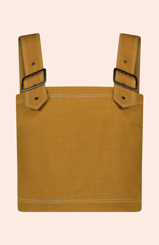 Stretch Denim Square Neck Top