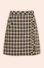 Woven Plaid Wrap Skirt